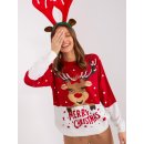 BASIC svetr s vánočním motivem d90057r90844b red