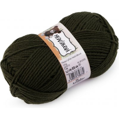 Pletací příze medvídková 100 g Varianta: 16 (81233) zelená khaki tmavá, Balení: 1 ks 44988/91509/253566 – Zboží Mobilmania