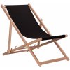 Lehátko SWANEW Beach Deckchair Relax Lounger Self-assembly Dřevěné černé