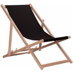 SWANEW Beach Deckchair Relax Lounger Self-assembly Dřevěné černé – Zbozi.Blesk.cz