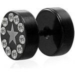 Šperky eshop anodizovaný fake plug do ucha hvězda zirkony F11.1 – Zboží Mobilmania