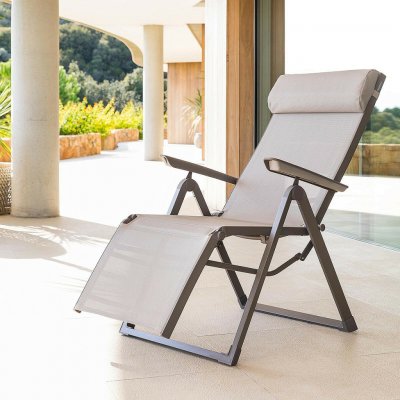DEOKORK Hliníkové křeslo relaxační MALTA šedo-hnědá – Hledejceny.cz