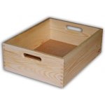 Biedrax Dřevěná bedna střední 40 x 30 x 13 cm přírodní Přírodní – Zboží Mobilmania