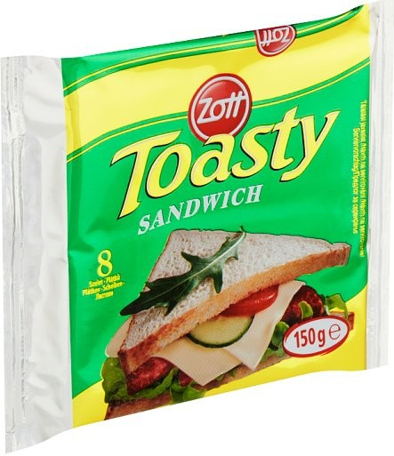 Zott Toasty Sandwich tavený plátkový Kč x 8 18,75g 38 sýr od