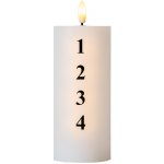 SIRIUS LED svíčka na baterie vosková Sille adventní s čísly, Ø 7 × 15 cm, bílá/černá – Hledejceny.cz