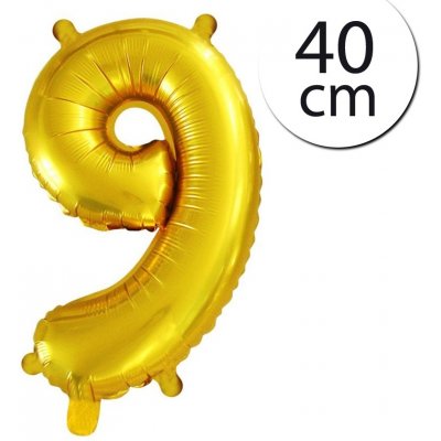 FUN RAG 4Gold 202975 Mini fóliový balón číslo 9 zlatý 40 cm – Zboží Mobilmania