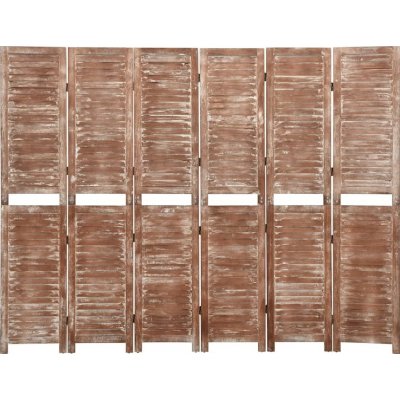 vidaXL 6dílná přepážka do pokoje hnědá 210 x 165 cm masivní dřevo paulovnie – Sleviste.cz