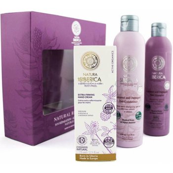 Natura Siberica Sada přirozené obnovy šampon 250 ml + kondicionér 250 ml + krém na ruce 75 ml dárková sada