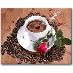 Zuty Malování podle čísel ŠÁLEK KÁVY A RŮŽE – Zboží Mobilmania