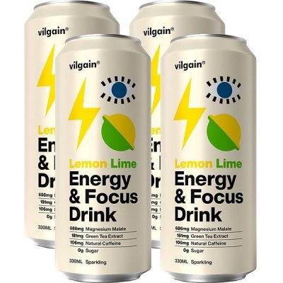Vilgain Energy & Focus Drink Lemon and lime 4 x 330 ml – Sleviste.cz