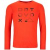Pánské sportovní tričko Ortovox 185 Merino Brand Outline LS oranžová