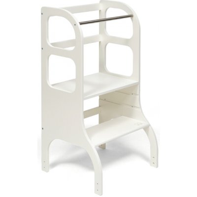 STEP UP Montessori učící věž s nastavitelnou výškou bílá – Zbozi.Blesk.cz