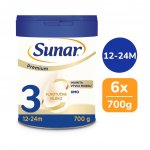 Sunar Premium 3 HMO batolecí mléko 6 x 700 g – Zboží Mobilmania