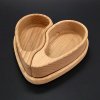 mísa a miska Amadea Dřevěná miska ve tvaru půleného srdce s podnosem ve tvaru srdce masivní dřevo 19,6 x 18,6 x 2 c