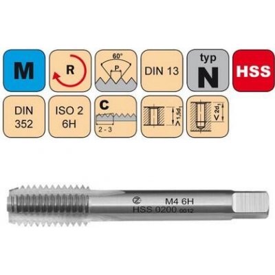 NÁSTROJE CZ Sadový závitník M14x2 III ISO2 HSS DIN 352 - 0200 - CZZ0200-M14-III-ISO2 – Zboží Mobilmania