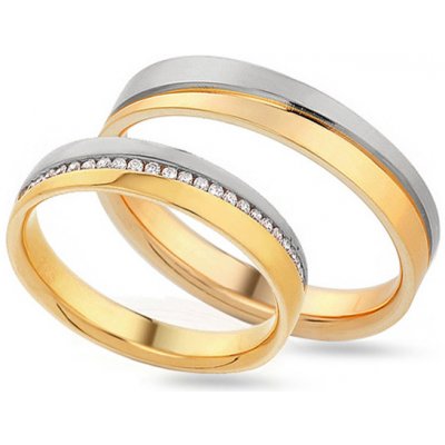 iZlato Forever prsteny s rytinou a linií lab-grown diamantů IZOBLG001AY – Zboží Mobilmania
