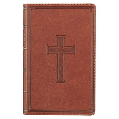 KJV Holy Bible, Giant Print Standard Size Faux Leather Red Letter Edition - Ribbon Marker, King James Version, Brown Christian Art GiftsLeather – Zboží Mobilmania