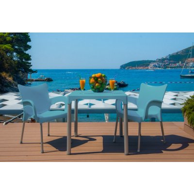 Mega Plast, plastová židle SMART (AL nohy), 83 x 57 x 54 cm, stohovatelná, bílá – Zbozi.Blesk.cz