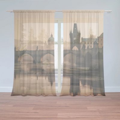 Sablio Záclony Praha Karlův most 1: 2ks 150x250cm – Hledejceny.cz