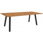 Stern Jídelní stůl Interno, obdélníkový 220x100x75 cm, profil nohou čtvecový, rám lakovaný hliník černý (black matt), deska teak – Hledejceny.cz
