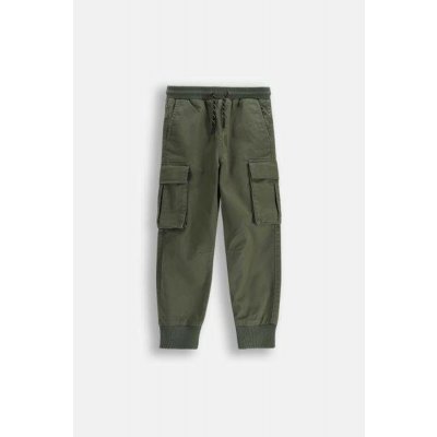 Coccodrillo kalhoty khaki cargo s kapsami a zavazováním v pase hnědožlutý – Hledejceny.cz