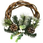 Dommio Proutěný věnec zdobený zasněžený O25 cm – Zboží Dáma