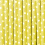 PartyDeco Papírová brčka s proužky žlutá 10 ks – Zboží Dáma