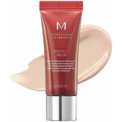 Missha Pleťový BB krém M Perfect Cover BB Cream SPF42 No.20 Сool Beige 20 ml – Zboží Dáma