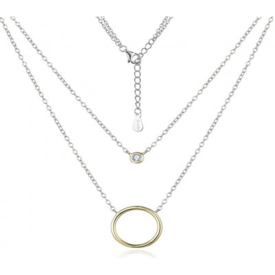 Moiss Dvojitý bicolor náhrdelník kruhy N0000369 – Zboží Dáma