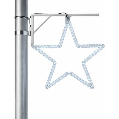 DECOLED Easy Fix 2D LED světelná hvězda XI. na veřejné osvětlení, Ø 46 cm, ledově bílá, hliník – Hledejceny.cz