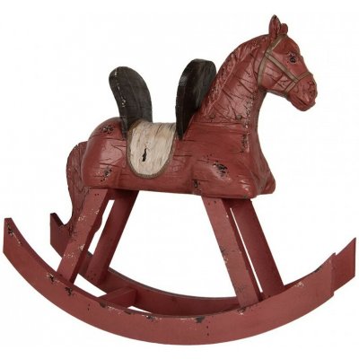 Clayre & Eef Červená antik dekorace houpací koník - 39*12*33 cm – Hledejceny.cz