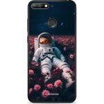 Pouzdro Mobiwear Glossy Huawei Y6 Prime 2018 / Honor 7A - G002G Astronaut v růžích