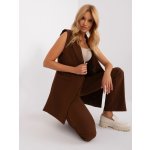 Italy Moda elegantní komplet kalhot a vesty dhj-kmpl-5069.16x-dark brown – Zboží Mobilmania