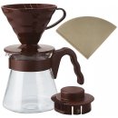 Hario V60-02 Pour Over Kit Plastic Brown