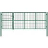 Branka Zahradní plotová brána se sloupky 350×140 cm ocel zelená 142571