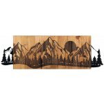 ASIR Nástěnná dekorace dřevo ZÁPAD SLUNCE V HORÁCH 75,5 x 24,5 cm – Zboží Dáma