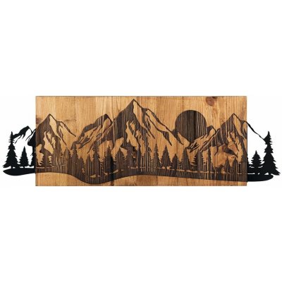 ASIR Nástěnná dekorace dřevo ZÁPAD SLUNCE V HORÁCH 75,5 x 24,5 cm – Zboží Dáma
