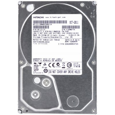 Hitachi Deskstar 7K3000 2TB, 3,5", SATA III, 64MB cache, 7200rpm, HDS723020BLA642