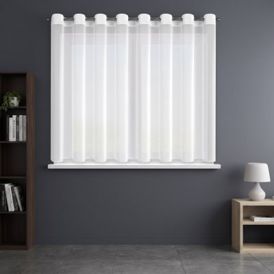 Dekorační krátká šifonová záclona s kroužky IZABEL 350x150 cm bílá MyBestHome – Hledejceny.cz