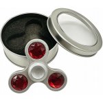 Stříbrný fidget spinner HQ červený diamant – Zboží Mobilmania