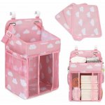 Baby´s Friends AG736C kapsář závěsný organizér na dětskou postýlku obláčky 43x28x20 cm růžová – Zboží Mobilmania