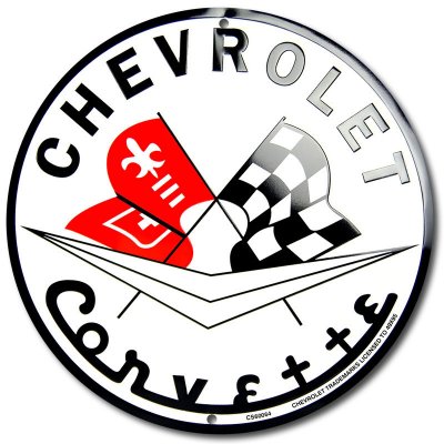 Plechová cedule Chevrolet Corvette round 30 cm – Zboží Mobilmania