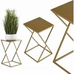 DekorStyle Stojan na květiny LOFT 23,5 cm zlatý – Zboží Dáma