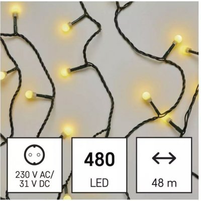 EMOS D5AW05 480LED 48m WW IP44 řetěz kulička teplá časovač 8592920096031 – Zbozi.Blesk.cz