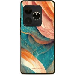 Mobiwear Glossy Realme GT 6 5G G025G Azurový a oranžový mramor