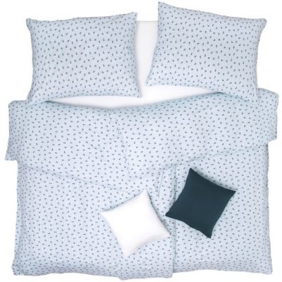 Baby Nellys povlečení jersey kotvičky linky bílomodrá 90 x 135 cm 45 x 65 cm – Zboží Dáma