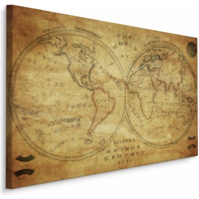 MyBestHome BOX Plátno Historická Mapa Světa Z 19. Století Varianta: 40x30 – Zboží Mobilmania