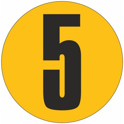 Podlahové číslo - 5 podlahové samolepky průměr 200 mm – Zboží Dáma
