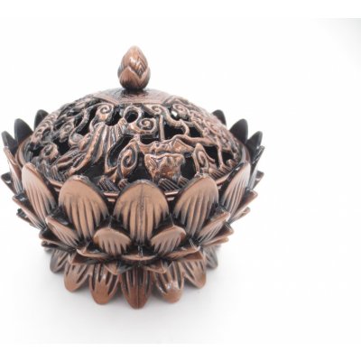 Mani Bhadra Kadidelnice mosazná s pokličkou červená barva 9,5 x 9 cm – Hledejceny.cz