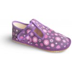 Beda Barefoot přezůvky s perforací Fialové kvítko BF 060010/W/PF – Zboží Mobilmania